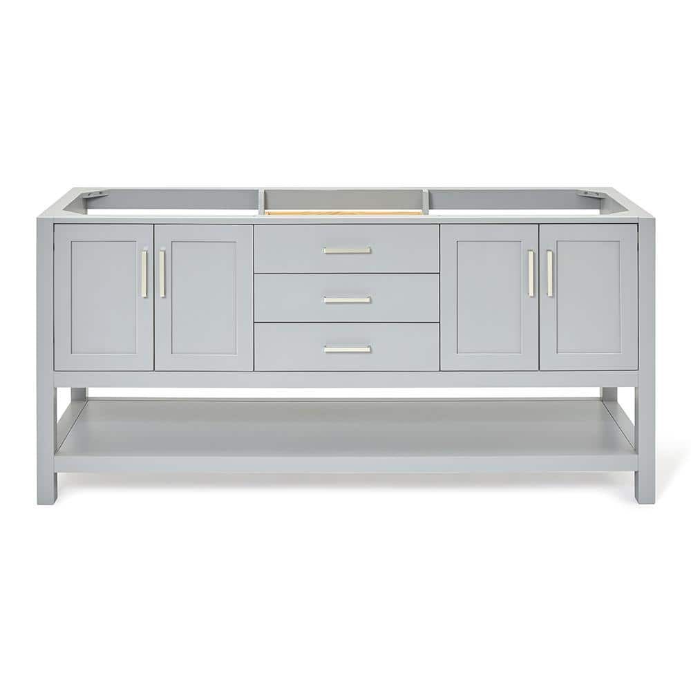 Magnolia 72" Double Freestanding Grey Wood Bathroom Vanity