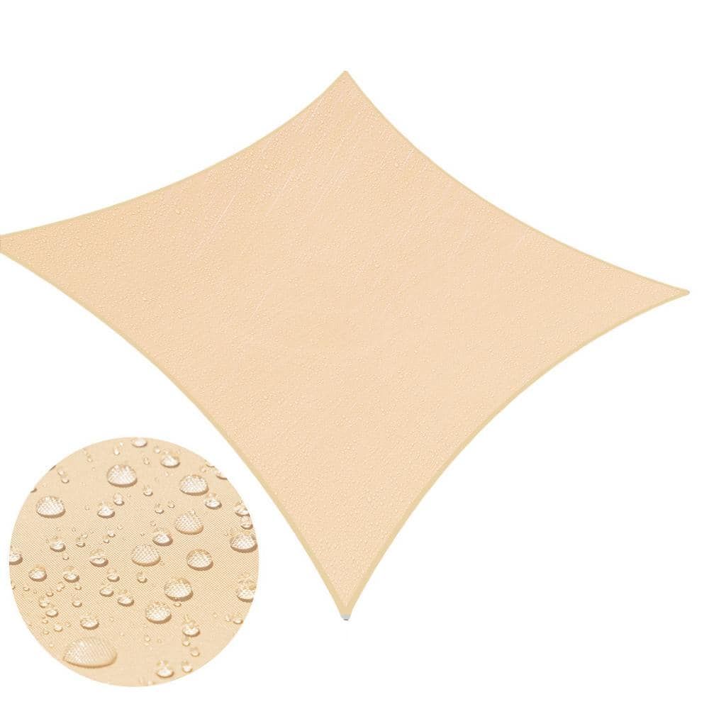 Beige Waterproof 7x12 Rectangle Shade Sail for Patio