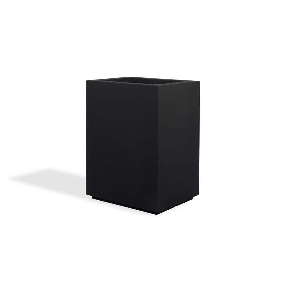 Black Tall Modern Composite Outdoor Planter, 18" x 23" x 30"