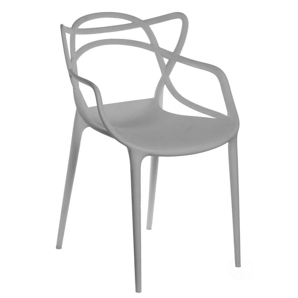 Gray High Back Plastic Molded Arm Chair