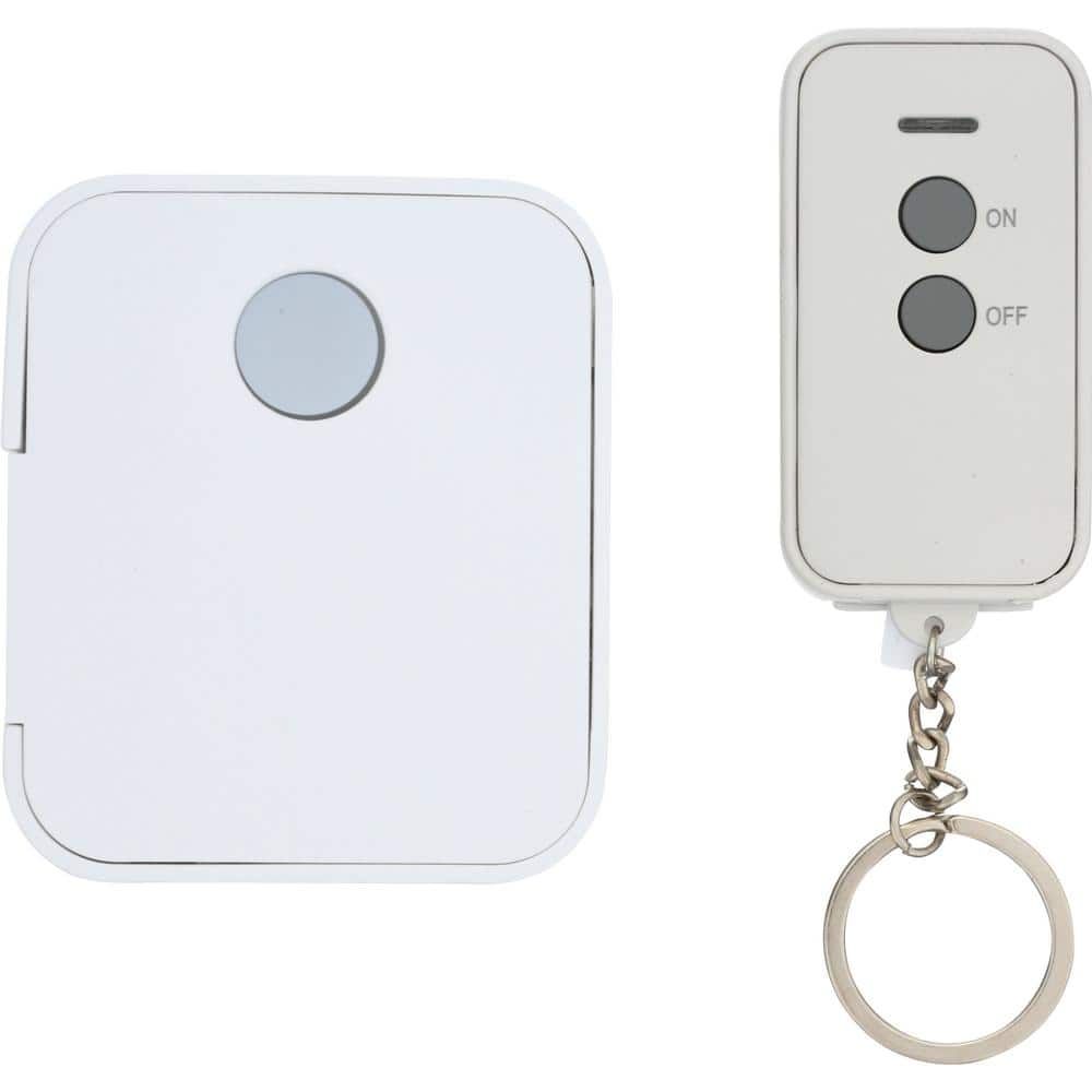 White Indoor Wireless Remote Control System with Single Grounded Outlet