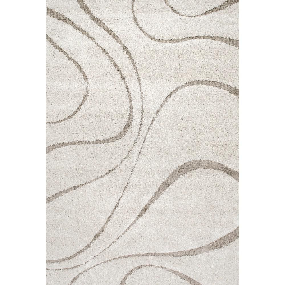 Luxurious Lt Beige Shag Area Rug 10' x 14' Easy Care Synthetic