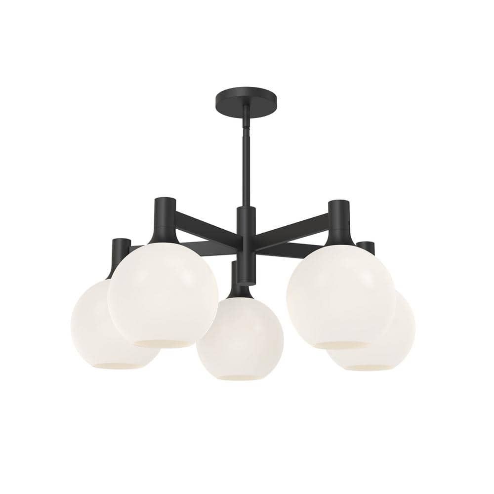 Castilla Classic Chic Matte Black Five Light Chandelier