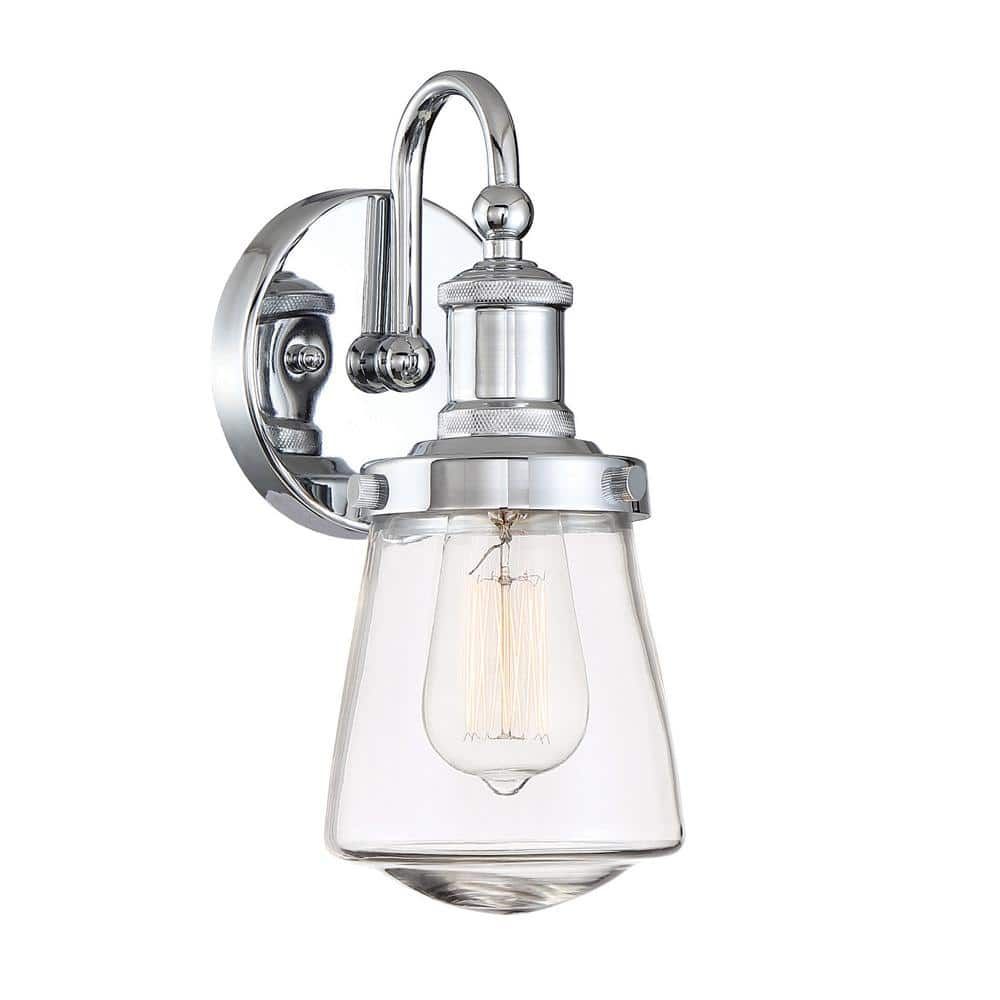 Taylor Chrome 11.5" Clear Glass Shade Wall Sconce