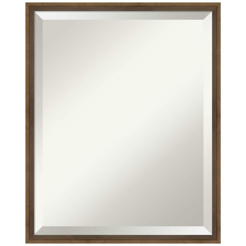 Elegant Rectangular Light Bronze Wood Vanity Mirror 17" x 21"