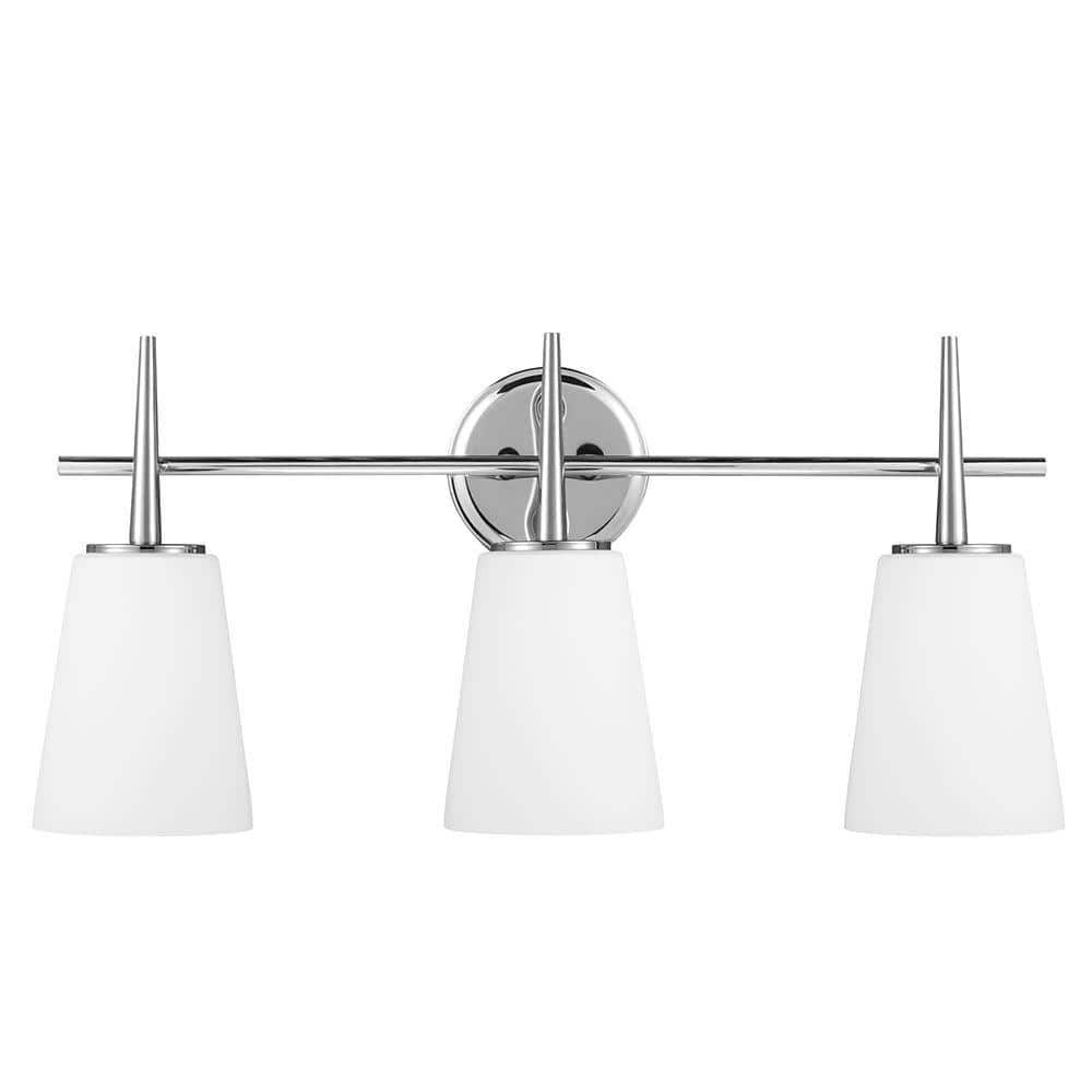 Driscoll Chrome 3-Light Wall Sconce with Opal Etched Glass