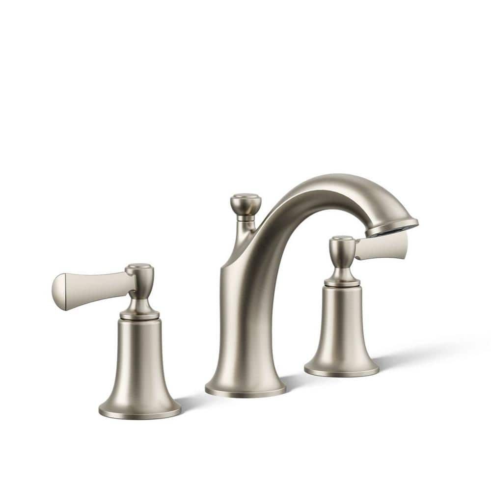 Vibrant Brushed Nickel Double Handle Widespread Faucet