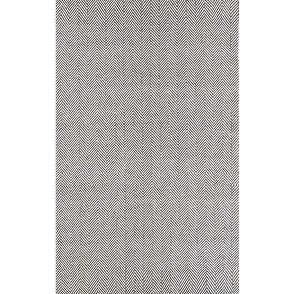 Gray and White Striped Cotton 6' x 9' Handmade Rug