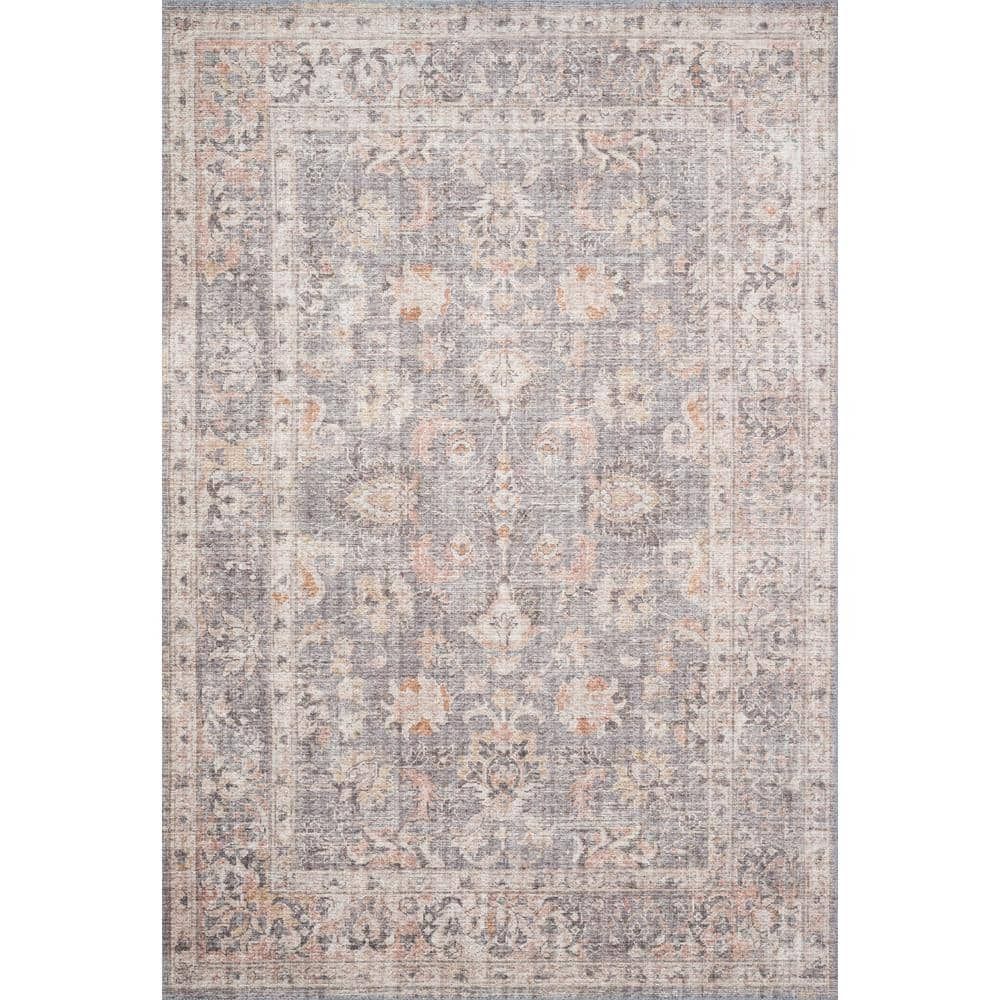 Skye Grey & Apricot 6' x 9' Vintage-Inspired Wool Blend Area Rug
