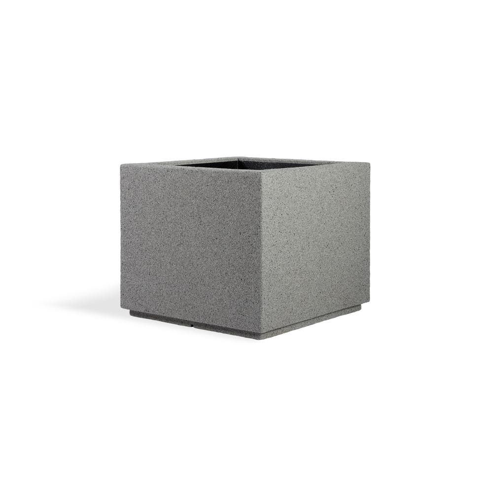 Gray Granite Square Polymer Outdoor Planter Box