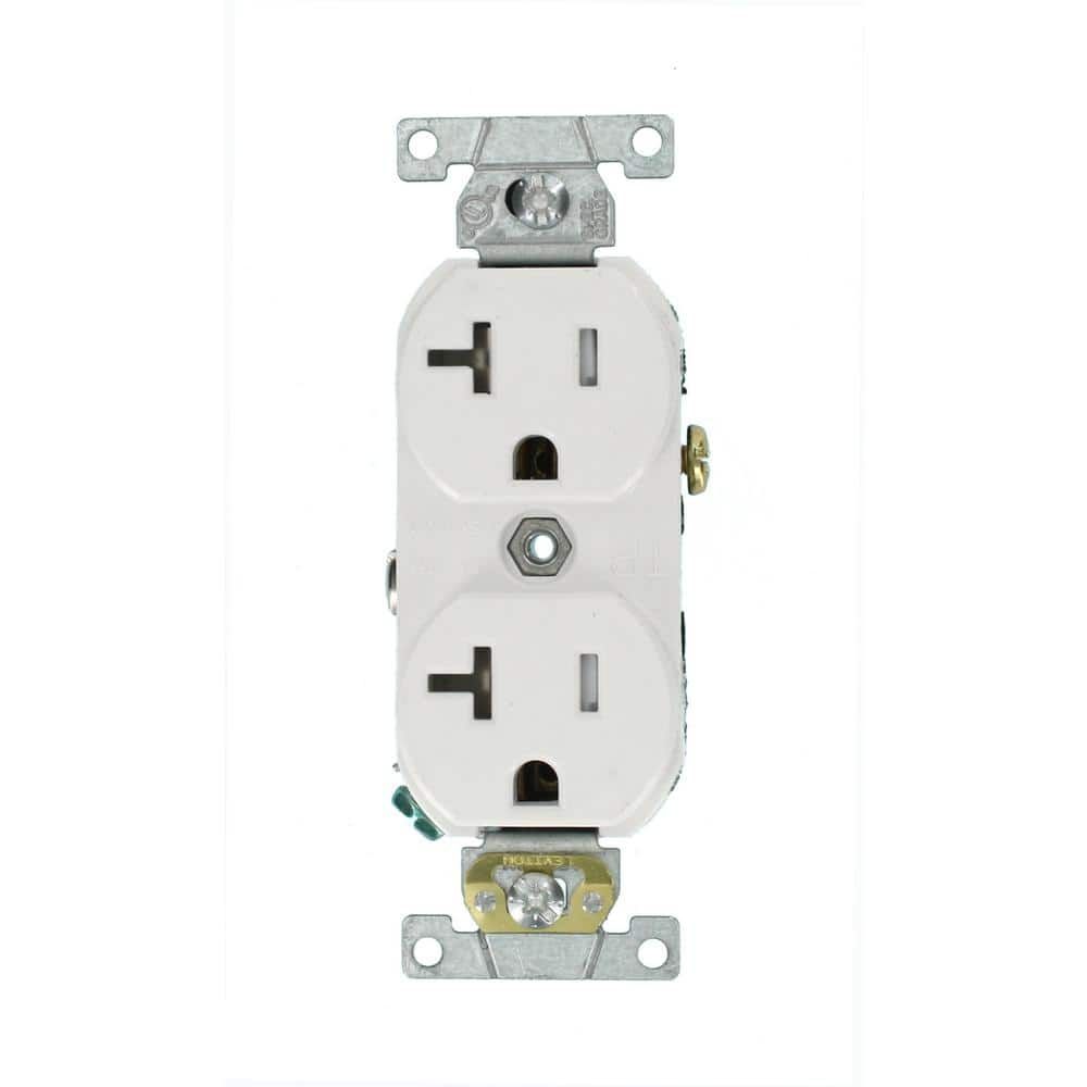 White Tamper Resistant Duplex Receptacle with Wall Plate