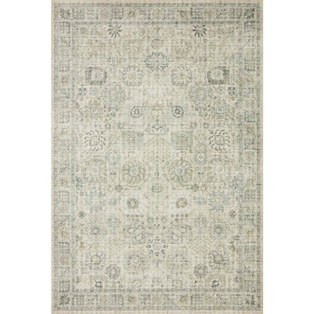 Natural Sage 5' x 7' Oriental Synthetic Area Rug