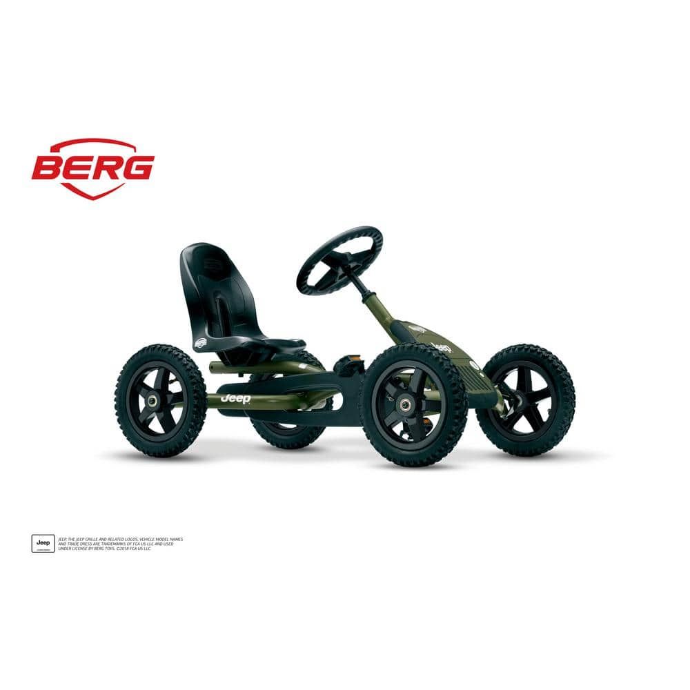 Jeep Junior Green Steel Pedal Go-Kart with Adjustable Seat