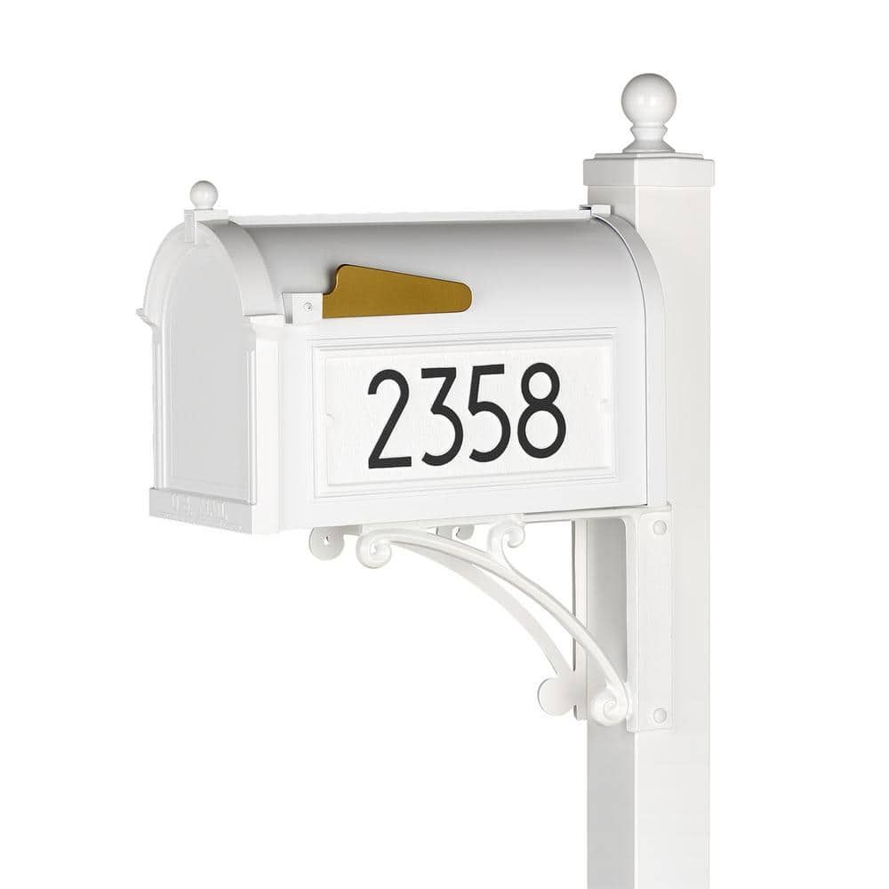White Extra Large Aluminum Post Mount Mailbox