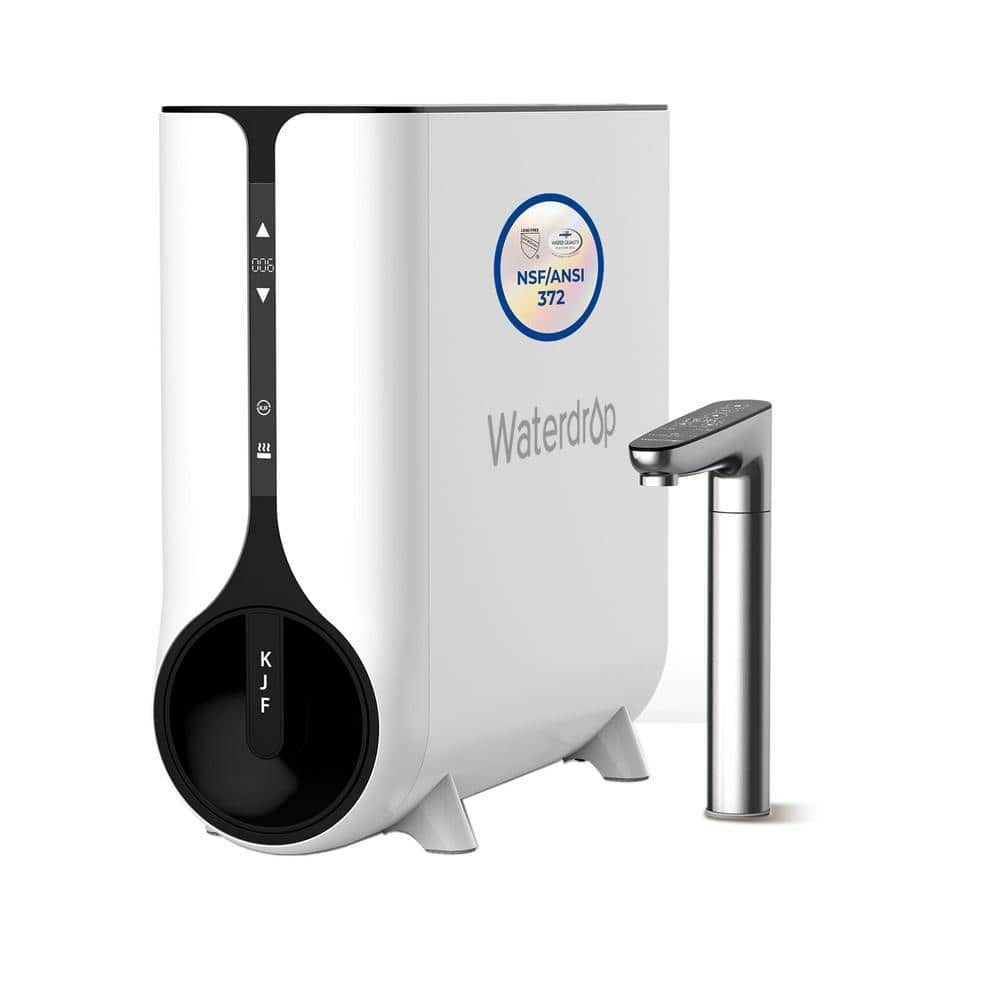 Waterdrop White Stainless Steel Reverse Osmosis System with Smart Faucet