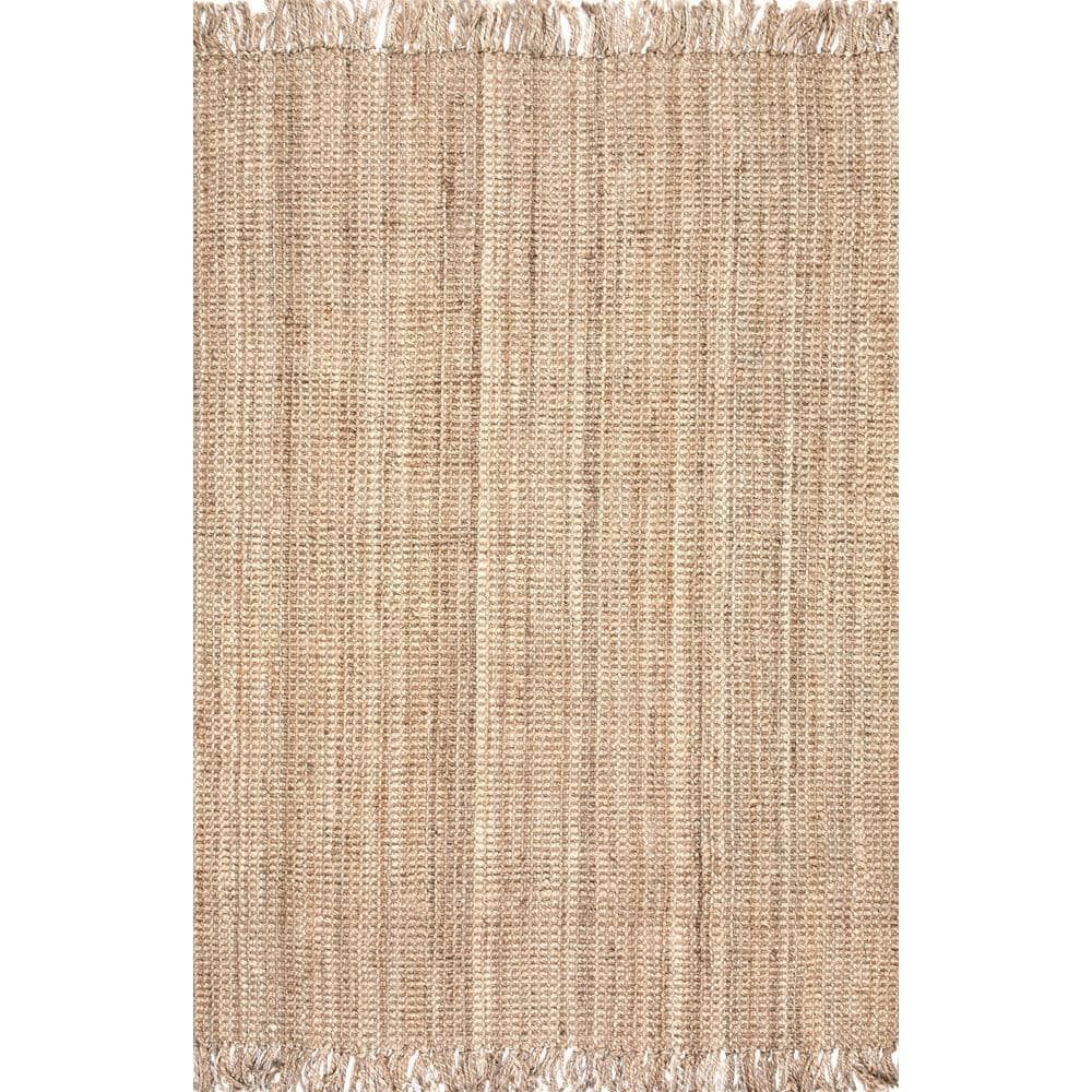 Handmade Natural Jute 4' x 6' Chunky Loop Rug