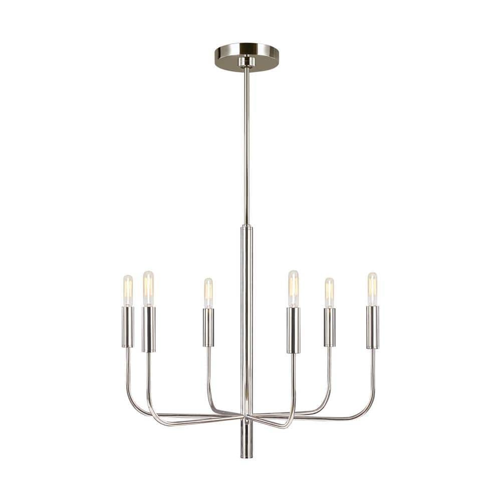 Ellen DeGeneres Brianna Polished Nickel 6-Light Traditional Chandelier