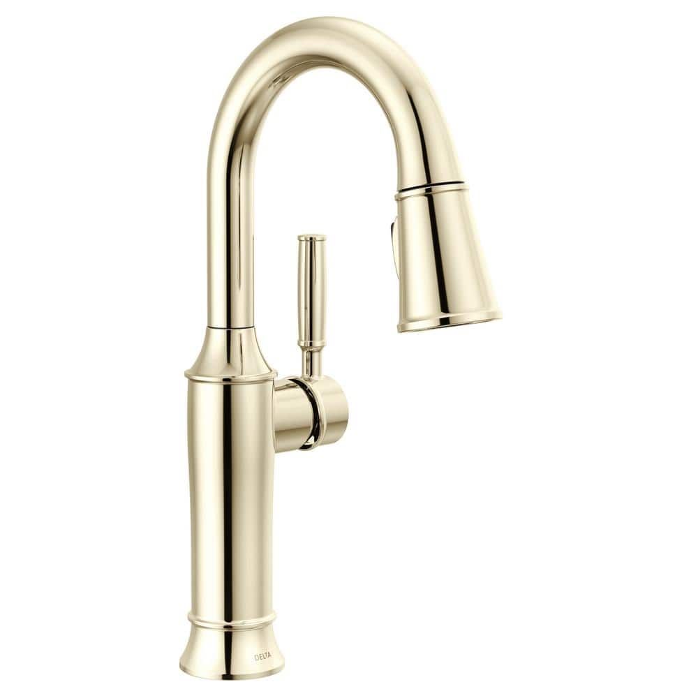 Polished Nickel Single Handle Pull-Out Spray Bar Faucet