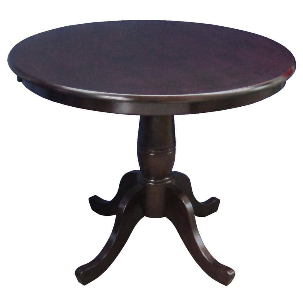 Small Round Solid Wood Farmhouse Dining Table