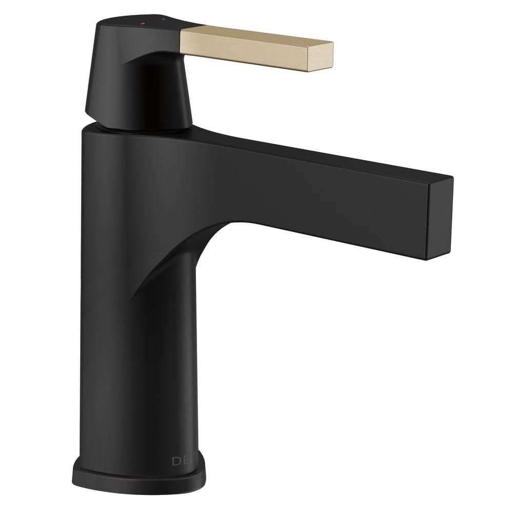 Matte Black and Bronze Single Handle Bathroom Faucet