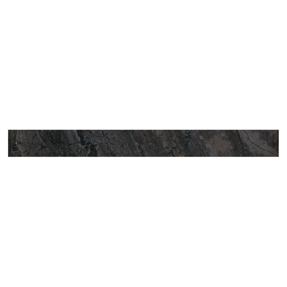 Sereno Charcoal Black Matte Porcelain 3x24 Quarter Round Trim Tile