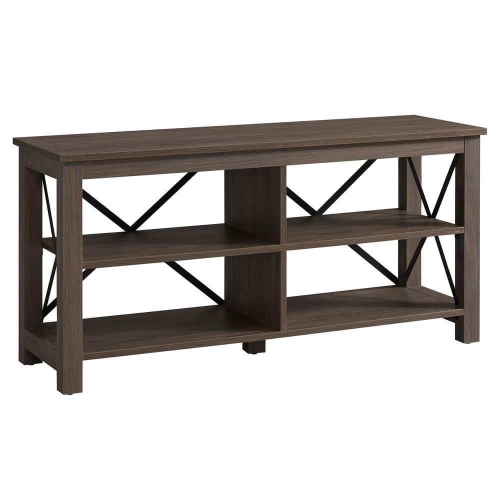 Sawyer Modern Farmhouse 50" Alder Brown Metal TV Stand