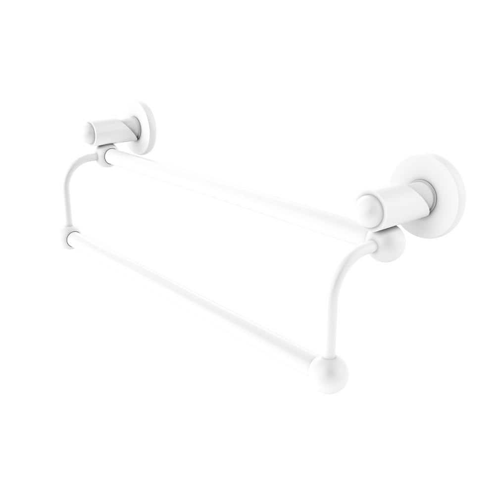 Matte White 30'' Double Wall Mounted Towel Bar