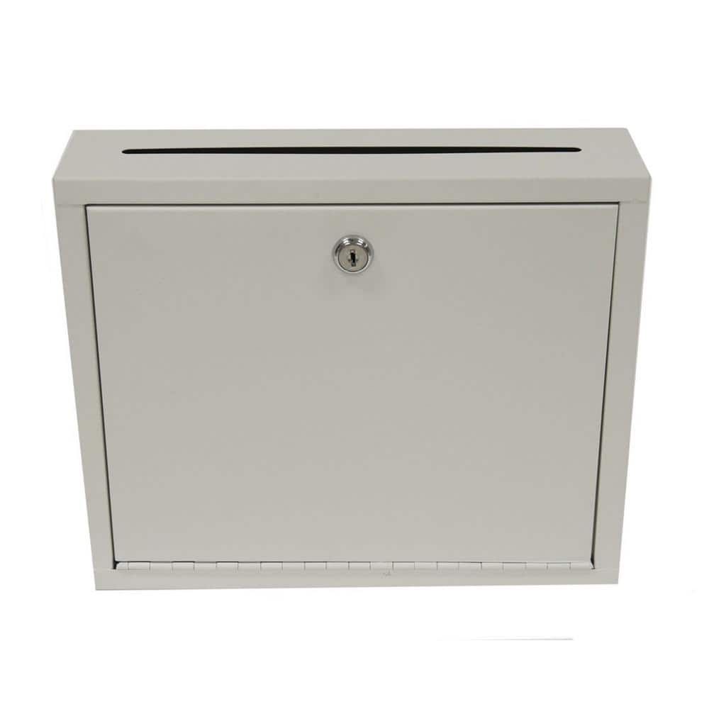 Large Beige Steel Lockable Wall-Mounted Drop Box