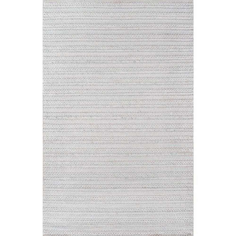 Handmade Andes-Inspired Gray Stripe Wool 3'x5' Area Rug