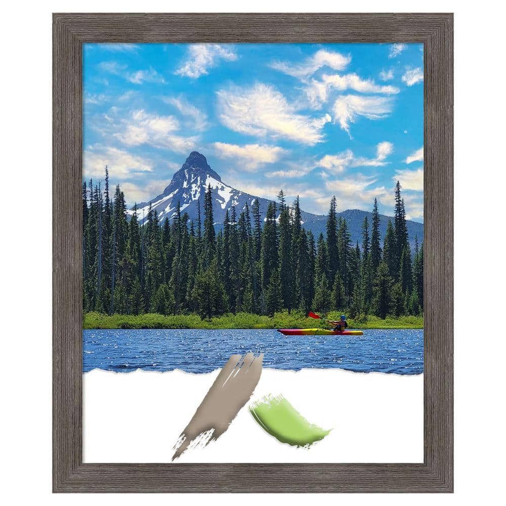 Pinstripe Lead Gray Matte Wood Picture Frame 24.5x20.5 in