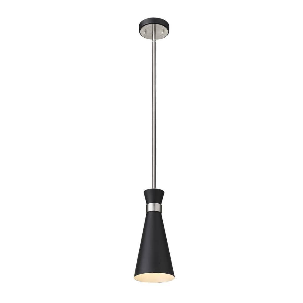 Soriano Hourglass Mini Pendant in Matte Black & Brushed Nickel