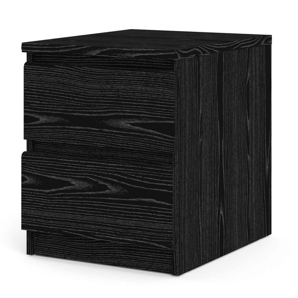 Scottsdale Black Woodgrain 2-Drawer Nightstand