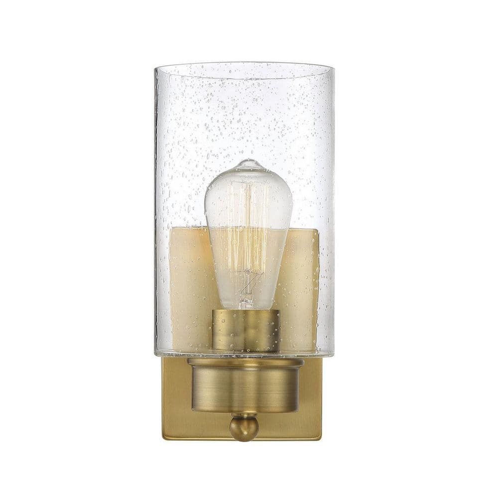 Edgewood Nickel Dimmable 1-Light Wall Sconce with Clear Glass