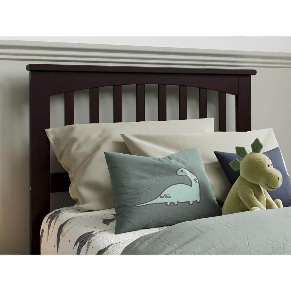 Espresso Twin Wood Mission Headboard with Slats