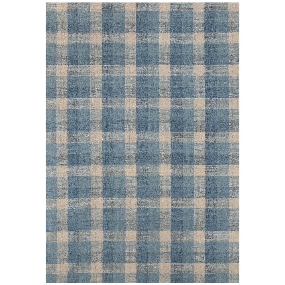 Handmade Blue Wool Tufted 8' x 10' Area Rug