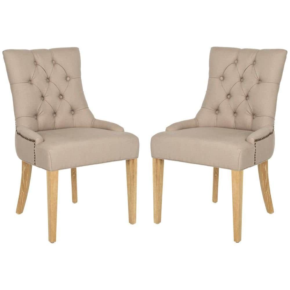 Antique Gold Velvet and Wood Dining Chairs Set of 2