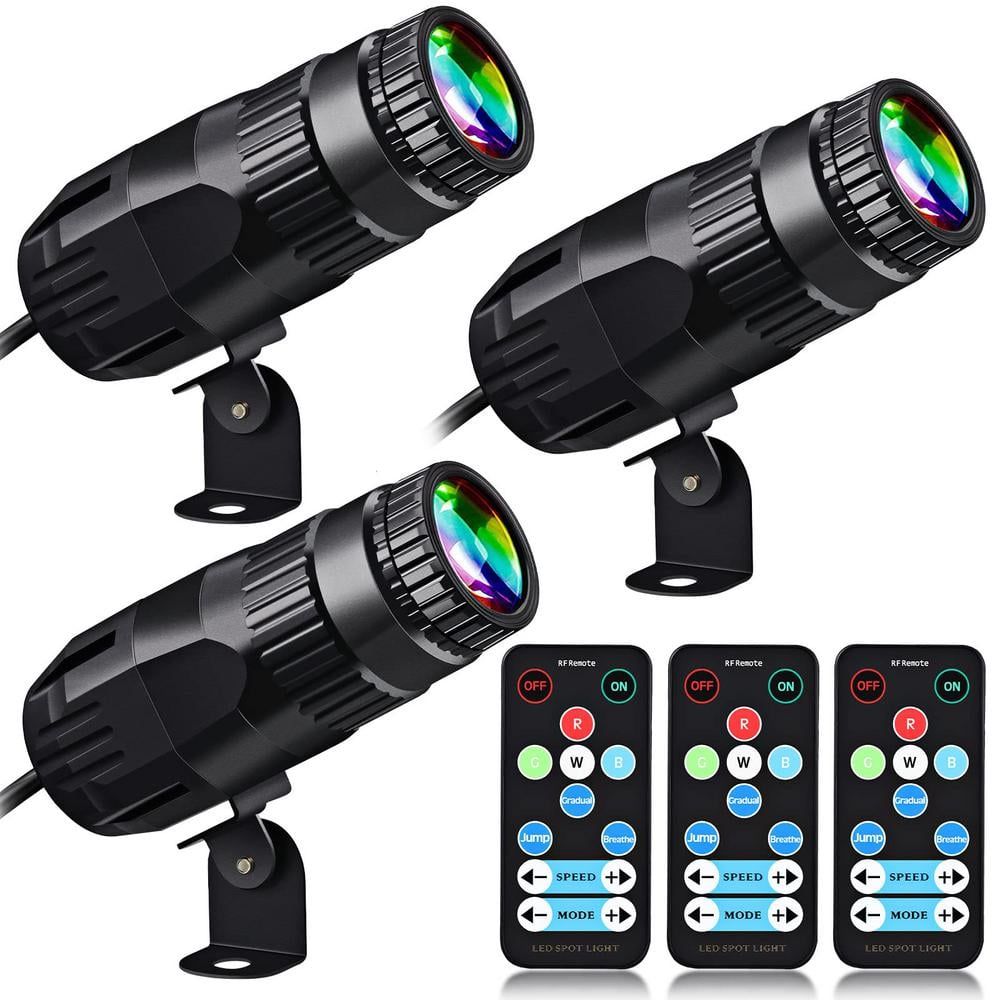 Czgor 15W RGBW LED Pinspot Light 3-Pack with Remote