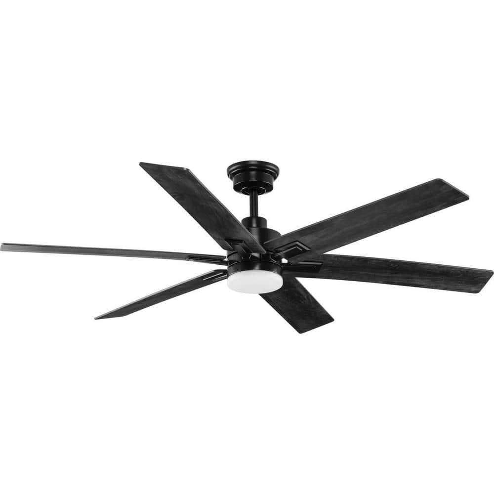 60" Matte Black and Charcoal LED Ceiling Fan with Remote