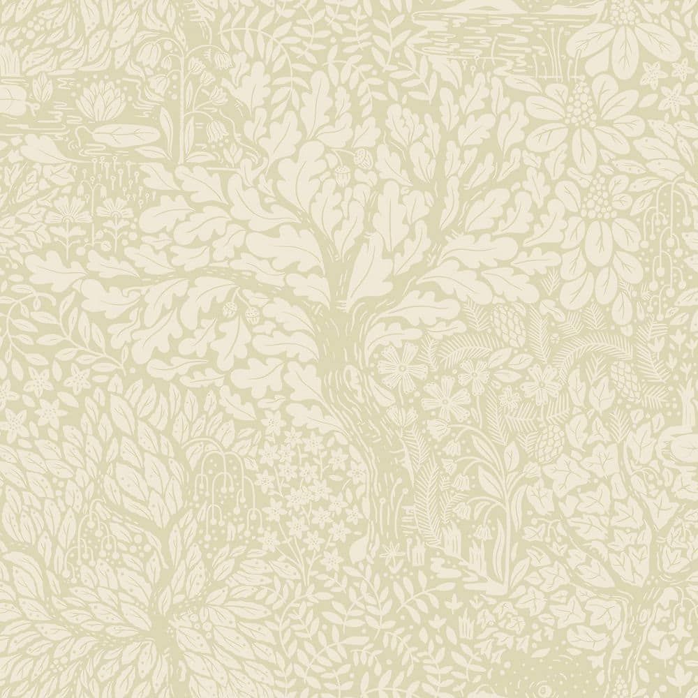 Olle Beige Forest Sanctuary Non-Woven Wallpaper Roll