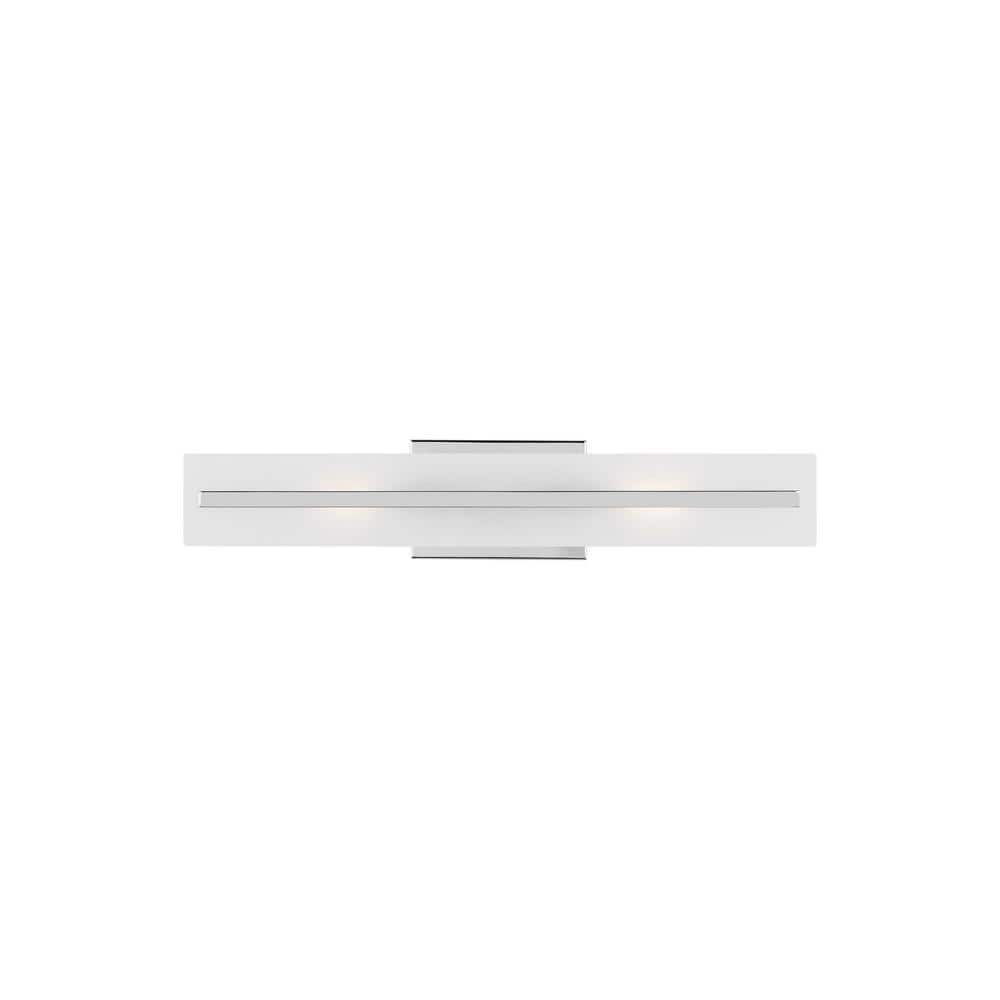 Dex Chrome 2-Light Outdoor Vanity with Satin Etched Glass