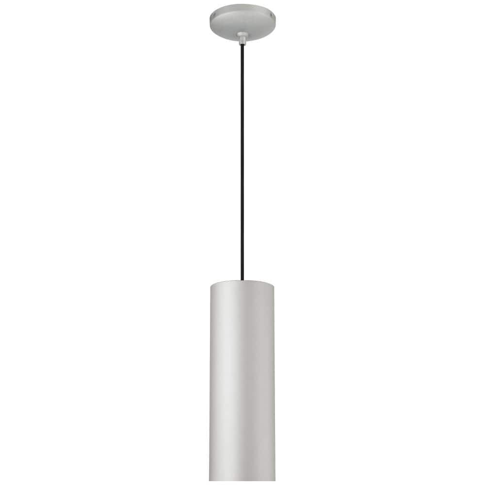 Pilson Modern Indoor/Outdoor Drum Pendant with Black Cord, Satin Finish