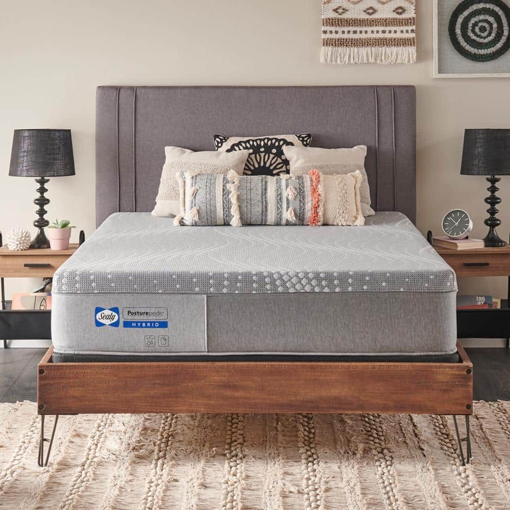 Full Gray Gel Memory Foam Hybrid Adjustable Mattress