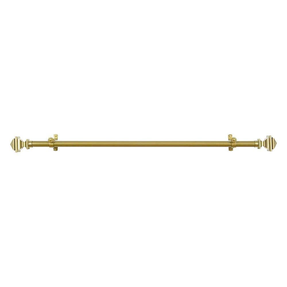 Gold Telescopic Curtain Rod with Decorative Finials