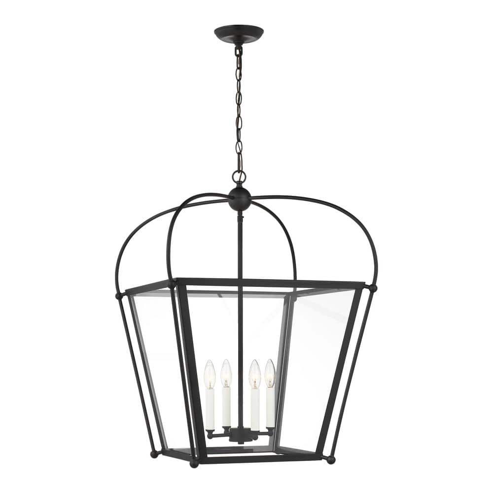 Charleston Midnight Black Glass 4-Light Indoor Pendant