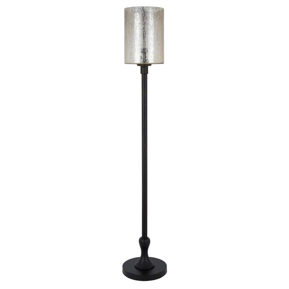 Numit 68" Blackened Bronze Floor Lamp with Mercury Glass Shade