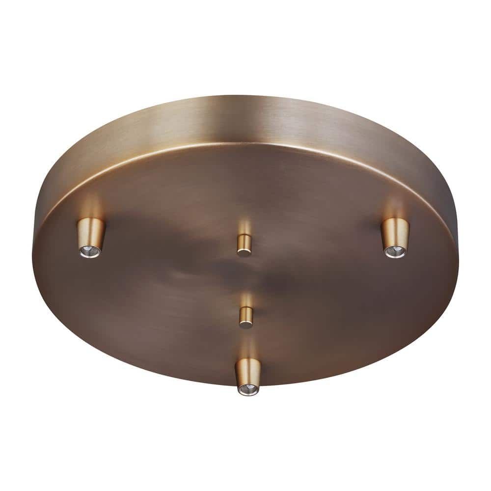 Satin Brass and Bronze Indoor/Outdoor Globe Pendant Light