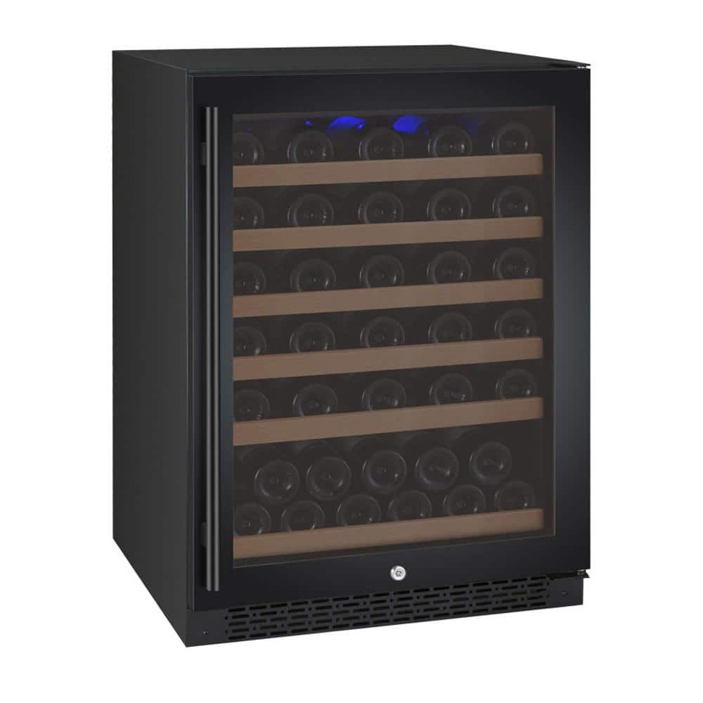 Allavino 24" Black Freestanding Built-in Wine Refrigerator with Interior Lighting