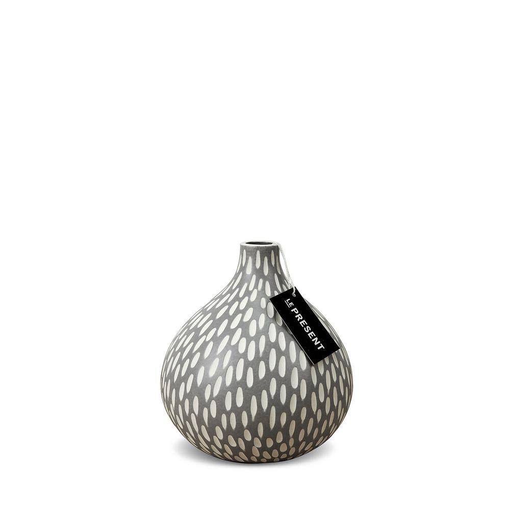 Dame 5.9" Charcoal Ceramic Table Vase