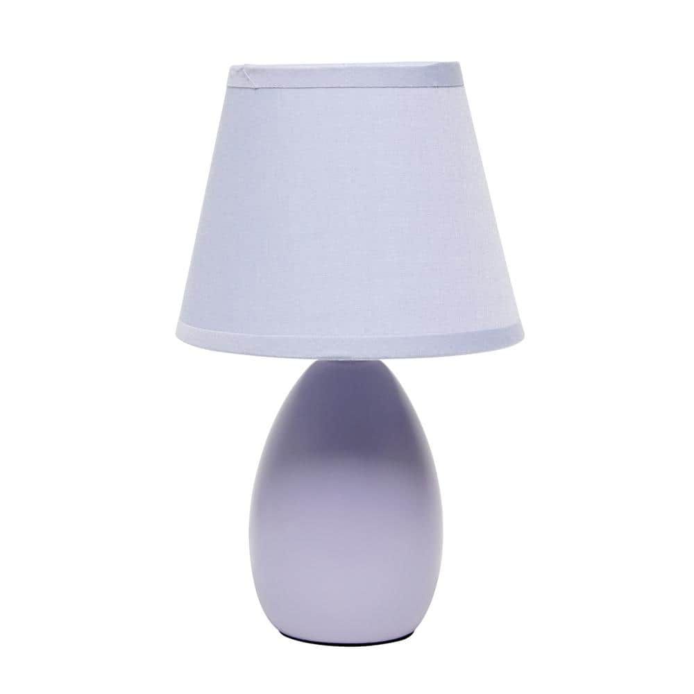 Purple Mini Egg Ceramic Table Lamp with Fabric Shade