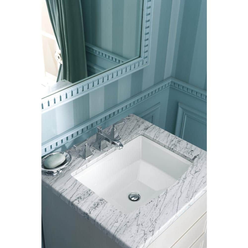 Biscuit Ceramic Rectangular Undermount Bathroom Sink